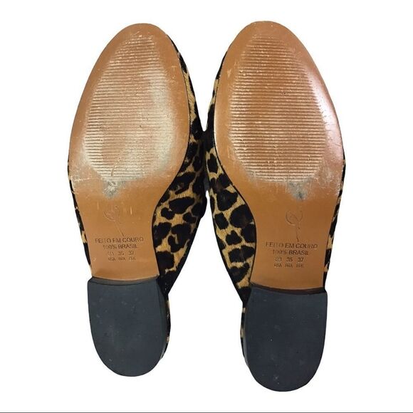 Blue Bird Pony Hair Leopard Print Mules Size 6 - Picture 6 of 10